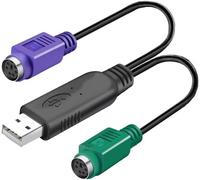 KALANKA-Adaptateur PS2 USB Clavier Adaptateur PS2 USB Câble PS2 vers USB Puce Intégrée Pas Besoin de Piloter Plug and Play (Black)