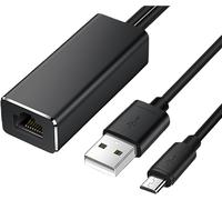 KALANKA-Adaptateur Réseau Micro USB vers RJ45 Ethernet,Compatible avec Chromecast et Fire TV Stick (3e Génération), Support Ethernet 10/100 Mbps avec Câble d'alimentation USB 2.0, Design Compact (1m)