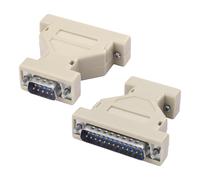KALANKA-Adaptateur série DB9 vers DB25, DB9 mâle vers DB25 mâle RS-232 convertisseur de sexe série vers modem adaptateur convertisseur pour PC appareils série (2 pièces, DB9 M - DB25 M)