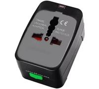 KALANKA-Adaptateur universel de voyage multifonction tout-en-un avec 2 ports USB, compatible avec plus de 150 pays, y compris l'Europe, l'Australie, le Royaume-Uni et l'UE (Noir)