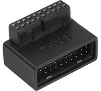 KALANKA-Adaptateur USB 3.0 19/20 broches à 90 degrés mâle vers femelle à angle droit pour carte mère de bureau connecteur interne à angle bas (PH19B)