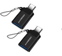 KALANKA-Adaptateur USB 3.0 A vers USB C [2 Packs],Adaptateur USB A vers USB C pour MacBook, iPhone, Samsung, Huawei et Tous Les appareils de Type C, 5 Gbps, Black.