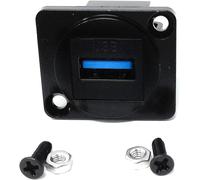 KALANKA-Adaptateur USB 3.0 D-Series pour montage sur panneau - Connecteur de prise à prise pour transfert de données USB haute vitesse 5 Gbit/s, noir, vis incluses