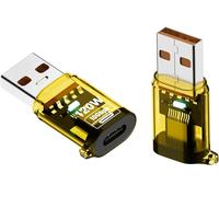 KALANKA-Adaptateur USB 3.2 vers USB C 10 Gbps, USB mâle vers USB type C femelle OTG PD 120 W Charge rapide avec affichage LED intelligent pour iPhone, MacBook, ordinateur portable, chargeur (2 pièces