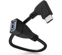 KALANKA-Adaptateur USB-C® 3.0 USB-C mâle vers USB-A femelle env. 16,5 cm Fiche coudée 90° OTG 5 Gbit/s Câble SuperSpeed compatible avec iPhone, MacBook, iPad, Galaxy, Huawei, Redmi Note, etc. PVC