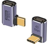 KALANKA-Adaptateur USB C à Angle Droit 40 G (Deux Styles), Adaptateur USB C mâle à 90 degrés vers USB C Femelle, Adaptateur USB C à Angle Droit 100 W pour Steam Deck, MacBook, Meta Quest, Ablet,