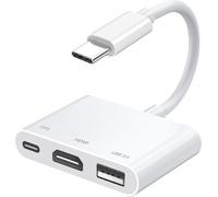 KALANKA-Adaptateur USB C Hdmi, adaptateur USBC vers Hdmi 4K avec port 100 W PD et USB3, convertisseur AV numérique multiport pour Macbook Pro, iPhone 15, tablette, commutateur et autres appareils USB
