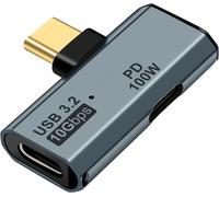 KALANKA-Adaptateur USB C OTG, Type C 100W Chargement PD Séparateur USB C vers Type-C Double pour iPhone 15 Pro Max, Google TV Chromecast 2020, MacBook, Samsung Galaxy S22/S23(Gris)