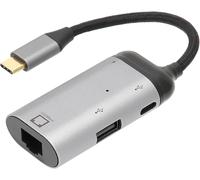 KALANKA-Adaptateur USB C vers Ethernet, Adaptateur Réseau LAN Type-C vers RJ45/65W PD/Type-C/USB2.0 Gigabit Ethernet 10/100/1000Mbps, pour Pro Air 2019/2018/2017, Etc.