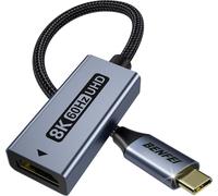 KALANKA-Adaptateur USB C vers HDMI 2.1 (8K@60Hz, 4K@240Hz, Coque Aluminium, Tresse Nylon) Compatible avec iPhone 15/16 Pro/Max, MacBook Pro/Air 2023, iPad Pro, Surface Book 2 Lire la Suite