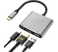 KALANKA-Adaptateur USB C vers HDMI, adaptateur multiport de type C vers HDMI USB 3.0 type C USB C 4K HDMI numérique AV Multiport pour MacBook, gris, G