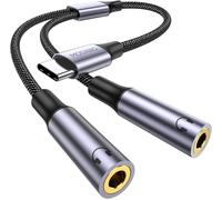 KALANKA-Adaptateur USB C vers Jack 3,5 mm, Adaptateur Double Jack USB C, Splitter Type C vers 3.5mm Écouteur Câble Compatible avec Pixel 7 6 Pro 5, Galaxy S23 S22 S21, 16 Pro Max/16 Pro