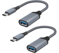 KALANKA-Adaptateur USB C vers USB, Lot de 2 Adaptateur USB Type-C vers USB, Adaptateur Thunderbolt 3 vers USB Femelle OTG Compatible avec MacBook Pro/Air, iMac iPad Mini 6, Gray