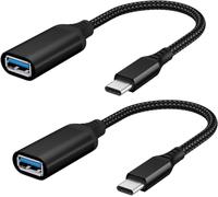 KALANKA-Adaptateur USB C vers USB, Lot de 2 Adaptateur USB Type-C vers USB, Adaptateur Thunderbolt 3 vers USB Femelle OTG Compatible avec MacBook Pro/Air, iMac iPad Mini 6, Noir
