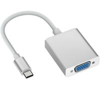 KALANKA-Adaptateur USB C vers VGA, convertisseur Thunderbolt 3 Type-C vers SVGA compatible avec MacBook Pro 2019/2018/2017, MacBook Air/iPad Pro 2018, iPad Air 5/4, Samsung Galaxy S10/S9, plus (argen