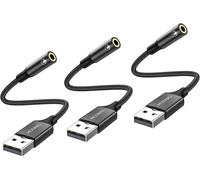 KALANKA-Adaptateur USB vers Jack 3,5 mm, Carte Son Externe USB A vers AUX Stéréo Auxiliaire 3,5mm Compatible avec Casque,PC,Linux (Remarque: Ne Convient Pas Aux Téléviseurs)