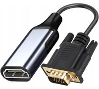 KALANKA-Adaptateur VGA D-SUB vers HDMI 2K/60Hz, Full HD 1080p, Plug & Play, plaqué Or, câble unidirectionnel, convertisseur, Compatible avec moniteurs, projecteurs, Ordinateurs Portables