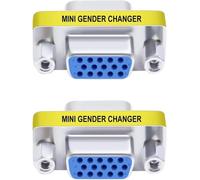 KALANKA-Adaptateur VGA Femelle vers Femelle SVGA Coupleur HDB15 Gender Changer 15 Broches Femelle vers Femelle