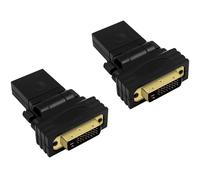 KALANKA-adaptateurs HDMI vers DVI, 24 + 1, Adaptateur DVI vers HDMI, Rotation à 360 degrés, adaptateurs DVI mâle vers HDMI Femelle, adaptateurs convertisseur avec connecteurs plaqués Or Lot de 2