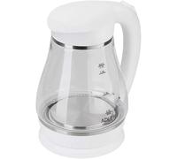 Kalanka-Adler Kettle Ad 1274 Standard, Plastic, Glass, White/Transparent, 2200 W, 360° Rotational Base, 1.7 L