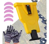 KALANKA-Affuteuse de Chaine Tronconneuse, Affuteur Chaine Tronçonneuse, Kit Affutage Chaine Tronçonneuse, Affuteur de Chaine Tronconneuse, Avec 5 Aiguiser et une Paire de Gants de Travail