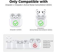KALANKA-AhaStyle Crochets d'oreille pour AirPods 4ème Génération (2024) ¿Pochette de Rangement Ajoutée¿ 3 Paires S/M/L Antidérapants Cover-Oreilles Accessoires Compatible avec Apple AirPods 4th Gen (