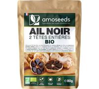 KALANKA-Ail Noir Bio, 2 têtes, Gousses entières Fermenté, Goût doux umami Qualité Supérieure 100% Naturel et Biologique