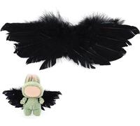 KALANKA-Ailes de Plumes pour Poupées de 17cm, Accessoires pour Déguisements Jolies Ailes Plumes Vêtements Souples Aile Incluses Uniquement (Noir)