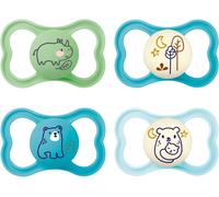 Kalanka-Air Day & Night Sucette En Silicone, Lot De 4, 16 Mois Et Plus, Sucette Pour Bébé Respectueuse Des Dents, Design Bouclier Extra Léger Et Aéré Avec Boîte À Tétine, Uni, Crème