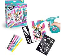 KALANKA-- Airbrush Art - Kit de Création de Posters avec spray électronique, pochoirs et feutres - AIR 015, Blanc