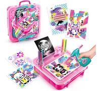 KALANKA-- Airbrush Art - Mallette d'activités avec spray électronique, pochoirs et feutres - AIR 017, Blanc