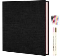 Kalanka-Album Photo Adhesif Diy Traditionnel Scrapbook 20 Feuilles (40 Pages), Scrapbooking Album Mariage Livre D'or, Idee Cadeau Original Pour Valentin De Noël Anniversaire, Noir (28x27cm)