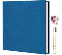 Kalanka-Album Photo Adhesif Diy Traditionnel Scrapbook 20 Feuilles (40 Pages), Scrapbooking Album Mariage Livre D'or, Idee Cadeau Original Pour Valentin De Noël Anniversaire, Bleu (28x27cm)