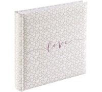 Kalanka-Album Photo Jumbo ""Romance"" À Personnaliser (Album Photo Livre De Mariage Ou Naissance Bébé, Livre D'or Ou Cadeau, 30x30 Cm, 80 Pages, Motif C?Ur, Titre Love, 320 Photos 10x15 Cm) Beige/Blan