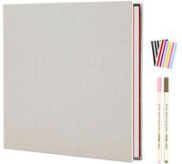 Kalanka-Album Photo Traditionnel Diy Scrapbook Adhesif 20 Feuilles (40 Pages), Scrapbooking Album Mariage Livre D'or, Idee Cadeau Original Pour Valentin De Noël Anniversaire, Beige (28x27cm)
