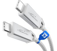 KALANKA-All-in-One USB-C Cable, USB 3.2 Gen 2, Metal Connectors + Braiding - 0.3m (20Gbps for Data/Video, 240W Fast Charging, Universal Data/Charging/Monitor, White)