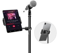 KALANKA-Aluminium Support Tablette de Microphone, Support de Musique iPad pour Microphone, Support Tablette Pied de Micro Pivotante à 360°pour iPad Pro Air Mini 4.7-12.9"" Tablette