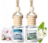 Kalanka-Ambientador De Coche Colgante, Difusor De Aceites Esenciales Para Coche, Ambientador De Coche Duradero, Ambientador De Coche Para Mujeres (Hielo Negro + Madera De Cereza)