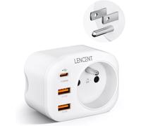 KALANKA-Amélioré Adaptateur Prise USA Américaine 20W PD+ QC3,0, avec 2 Ports USB et 1 Port USB-C adapté aux États-Unis Canada Mexique ThaïlandeAdaptateur électrique Mâle USA/Femelle France, Type B