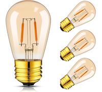 KALANKA-Ampoule E27 LED Blanc chaud 2200K 1W Remplace 10 watts Ampoules à incandescence Rétro LED Filament Ampoules LED Vintage Edison ST45 S14 Ampoules Chaîne d'éclairage Plafonnier 220V,pack de 4
