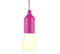 Kalanka-Ampoule Led Avec Cordon De Tirage - Fonctionne À Piles - Blanc Chaud 3000 K - Lanterne Compacte À Suspendre Pour Intérieur Et Extérieur, Urgence, Camping, Décoration De Jardin, Fête (Rose)