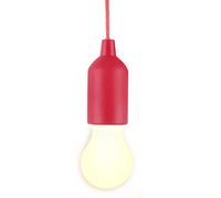 Kalanka-Ampoule Led Avec Cordon De Tirage - Fonctionne À Piles - Blanc Chaud 3000 K - Lanterne Compacte À Suspendre Pour Intérieur Et Extérieur, Urgence, Camping, Décoration De Jardin, Fête (Rouge)