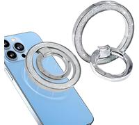 Kalanka-Anneau Magnet Anneau Brillant Pour Téléphone Portable Magnetic Phone Ring Holder Anneau Telephone Magnetique Bague Telephone Support Telephone Portable(Blanc)