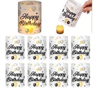 Kalanka-Anniversaire Photophores Décoratifs De Table Happy Birthday Lanterne Photophores Décoration De Table D'anniversaire Homme Femme, Pour Lumières De Thé Et Bougies