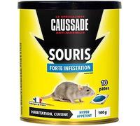 KALANKA-Anti-Souris - Forte Infestation - Lieux secs & humides - 10 Sachets pâtes - Prêt à l'emploi - Une Ingestion Suffit - Fabriqué en France - 100g - CASAPT10N