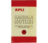 Kalanka-Apli 16279 - Notes Adhésives Mandala 125 X 75 Mm - Bloc De 100 Feuilles Jaune Classique Avec Dessins