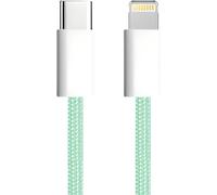 KALANKA-apm iPhone USB C Cable, iPhone Charger [Apple MFi Certified], Green Braided Nylon, USB C Quick Charge Cord, Lightning Connector, Ultra Durable, for iPhone 14/13/12.., iPad, AirPod, (1M), 60041
