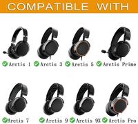 KALANKA-Arctis 3/5 / 7/9 Remplacement Tissu Coussinets d'oreille Compatible avec SteelSeries Arctis 3 / Arctis 5 / Arctis 7 Arctis 9 / arctis 1 / Arctis Pro Lossless Casque de Jeu sans Fil (Noir_Vert
