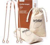 Kalanka-Arista Gratte-Langues, Pack De 2, Gratte Langue Cuivre Ayurveda Contre La Mauvaise Haleine, Racle Langue En Lot De 2, Lave Langue Antibactérien, Grattoir Langue En Cuivre