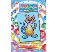 KALANKA-Art Sequin - KAD0718 - Peinture Au Numéro - Motif Chat - Sequin Magic - Coloris Aléatoire